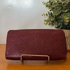 LV Empreinte Burgundy/Wine/Raisin Bordeaux Long Zippy Wallet